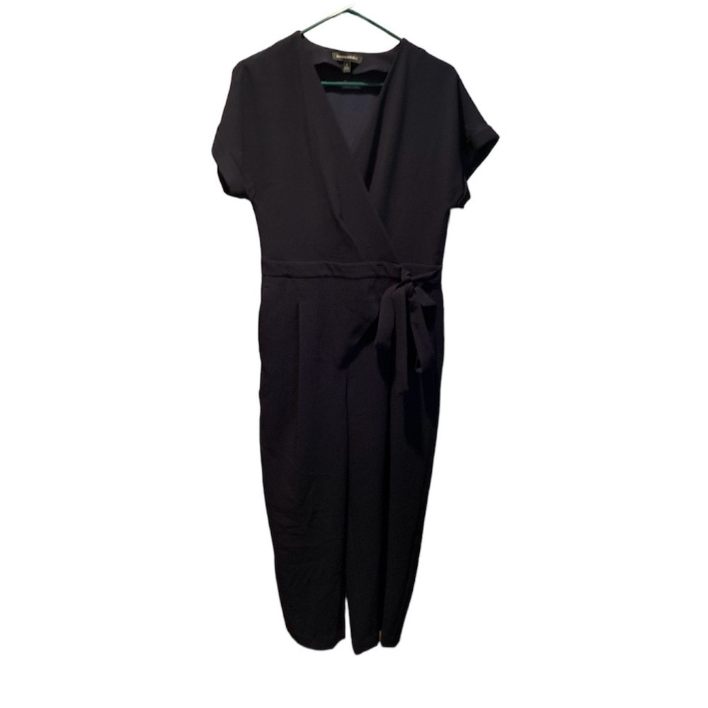 Banana Republic Short Sleeve Tie Waist Jumpsuit in Navy Size 4